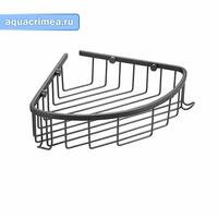 Полочка ГРАФИТ, угловая овальная одинарная 22см, из нерж стали GFmark